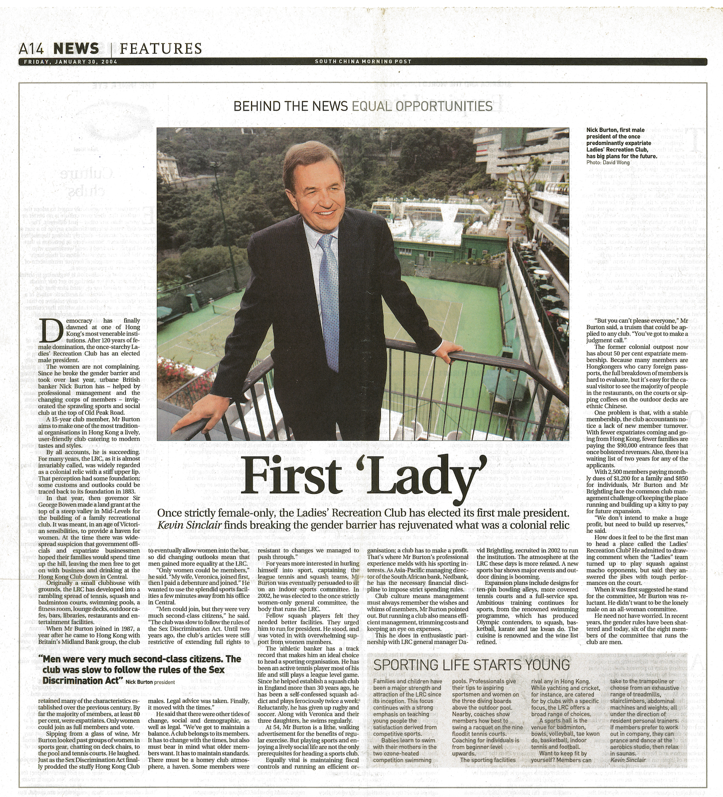 Nicholas Burton elected to become the LRC’s first male President.